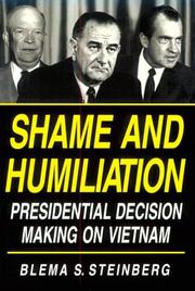 Front cover of Shame and humiliation by Blema S. Steinberg