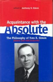 Cover of Acquaintance With the Absolute by Anthony Simon