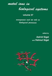 Front cover of Manganese and its role in biological processes by Astrid Sigel