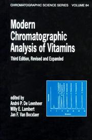 Front cover of Modern chromatographic analysis of vitamins by A. P. de Leenheer