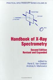 Cover of Handbook of X-ray spectrometry by R. van Grieken