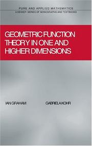 Cover of Geometric function theory in one and higher dimensions by Ian Graham (programmer)