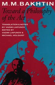 Front cover of Toward a philosophy of the act by M. M. Bakhtin