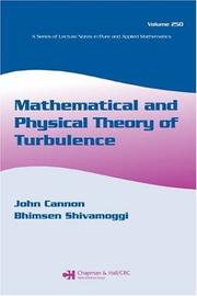 Front cover of Mathematical and physical theory of turbulence by John Rozier Cannon