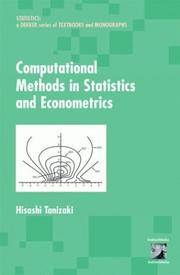 Cover of Computational methods in statistics and econometrics by Hisashi Tanizaki