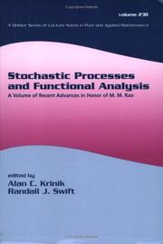 Cover of Stochastic processes and functional analysis by M. M. Rao