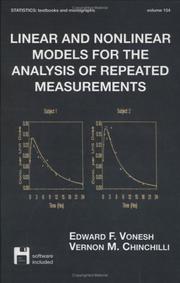 Front cover of Linear and nonlinear models for the analysis of repeated measurements by Edward F. Vonesh