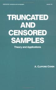 Front cover of Truncated and censored samples by A. Clifford Cohen