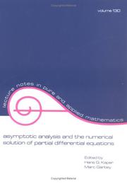 Front cover of Asymptotic analysis and the numerical solution of partial differential equations by H. G. Kaper