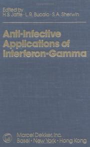Front cover of Anti-infective applications of interferon-gamma by H. S. Jaffe