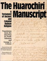 Front cover of The Huarochirí manuscript by Frank Salomon