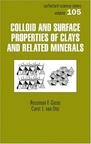 Front cover of Colloid and surface properties of clays and related minerals by Rossman F Giese