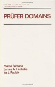Front cover of Pr&uuml;fer Domains (Pure and Applied Mathematics (Marcel Dekker)) by Marco Fontana