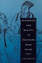 Front cover of Academies and society in Southern Sung China by Linda A. Walton