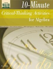 Cover of 10-minute Critical-thinking Activities For Algebra by Hope Martin