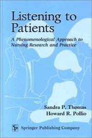Cover of Listening to patients by Sandra P. Thomas