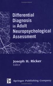 Front cover of Differential Diagnosis in Adult Neuropsychological Assessment by Joseph H. Ricker