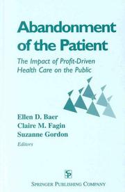 Front cover of Abandonment of the patient by Ellen Davidson Baer