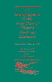 Cover of A bibliographical guide to the study of Western American literature by Richard W. Etulain