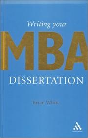 Cover of Writing Your MBA Dissertation by Brian White