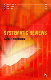 Cover of Systematic reviews by Carole Torgerson