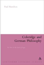 Cover of Coleridge and German Philosophy by Paul Hamilton