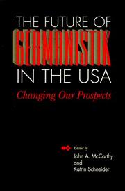 Front cover of The Future of Germanistik in the USA by Unknown