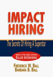 Cover of Impact hiring by Frederick W. Ball