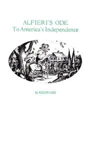 Front cover of Alfieri's Ode to America's independence by Vittorio Alfieri