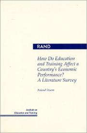 Front cover of How do education and training affect a country's economic performance? by Sturm, Roland