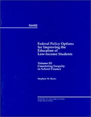 Front cover of Federal policy options for improving the education of low-income students by Iris C. Rotberg