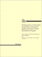 Front cover of Findings from an Evaluation of the Parent Institute for Quality Education by Gail Zellman