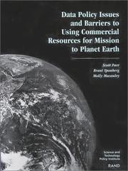 Front cover of Data policy issues and barriers to using commercial resources for Mission to Planet Earth by Scott Pace