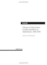 Cover of Changes in high school grading standards in mathematics, 1982-1992 by Daniel M. Koretz