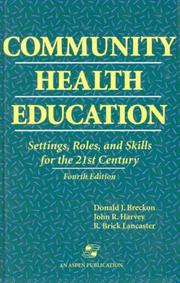 Front cover of Community health education by Donald J. Breckon