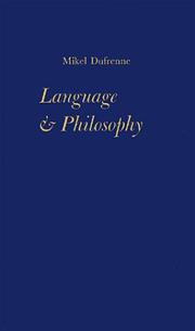 Cover of Language & philosophy by Mikel Dufrenne