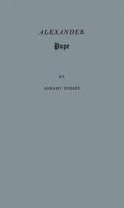 Cover of Alexander Pope by Bonamy Dobrée