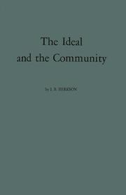 Front cover of The ideal and the community by Isaac Baer Berkson