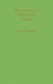 Front cover of The awakening of Western legal thought by Max Hamburger