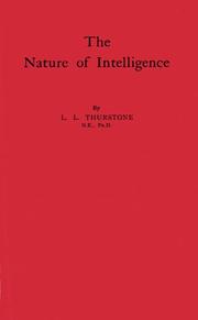 Front cover of The nature of intelligence by Louis Leon Thurstone