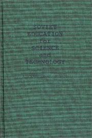 Front cover of Soviet education for science and technology by Alexander G. Korol