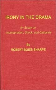 Front cover of Irony in the drama by Robert Boies Sharpe