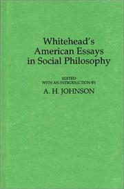 Front cover of Whitehead's American essays in social philosophy by Alfred North Whitehead