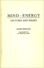 Front cover of L'Énergie spirituelle by Henri Bergson