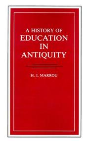 Front cover of Histoire de l'éducation dans l'antiquité by Henri-Irénée Marrou