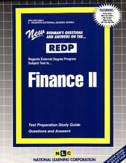 Front cover of REDP Finance II (Regents External DegreeProgram) (Regents External Degree Series (Redp) by Jack Rudman