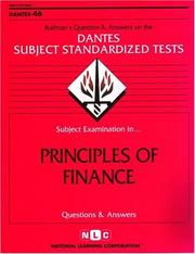 Front cover of DSST Principles of Finance by Jack Rudman