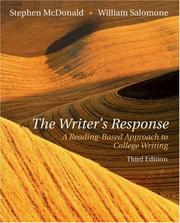 Cover of The writer's response by Stephen McDonald