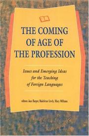 Front cover of The Coming of age of the profession by Jane Harper