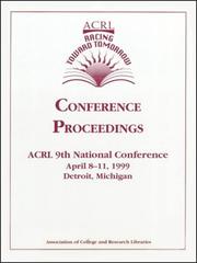 Front cover of Racing toward tomorrow by Association of College and Research Libraries. National Conference